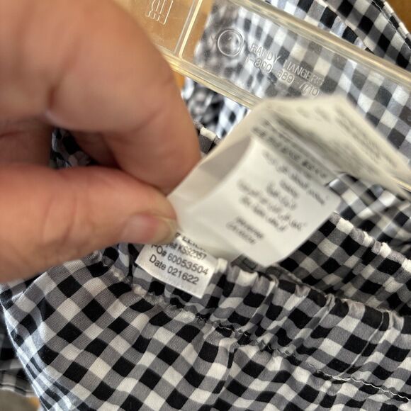 KATE SPADE NEW YORK Mini Gingham Cropped Wide Leg Pajama Set L Pockets Cotton - Picture 12 of 13